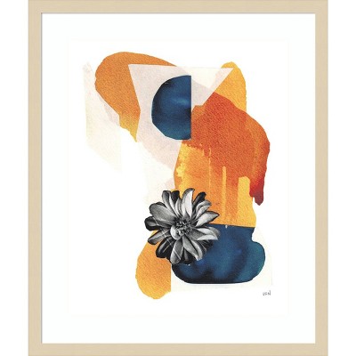 Yakamoz I Abstract Expressionism Giclee Print with Natural Frame