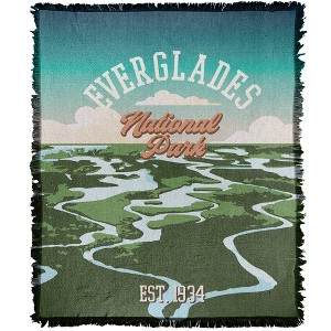 Everglades National Park Sticker Blanket 50"x60" Woven Tapestry - 1 of 4
