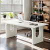 Resenkos Computer Desk, Gaming Desk,Computer Desk, Office Desk Computer Table Study Writing Desk,Vintage Grey & Black - 2 of 4
