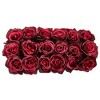 Nearly Natural 6-in Dozen Silk Roses in Ceramic Rectangular Planter - image 4 of 4