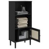 vidaXL Bookcase SENJA Rattan Look Black 23.6 in.x13.8 in.x51.2 in. Solid Wood Pine - 4 of 4