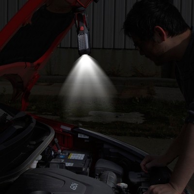 Black LED Tactical Flood Flashlight with Magnetic Swivel Base