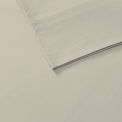 Beige Full Size 100% Cotton Percale Fitted Sheet