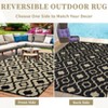 Outdoor Rug for Patio Modern Reversible Camping Mat, Outside Portable Plastic Straw Rugs Camping Rug for Balcony Deck RV - 3 of 4