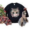 Simply Sage Market Women's Graphic Sweatshirt Coquette Deer Wreath - 3 of 4
