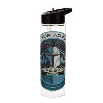 The Mandalorian Mando & Grogu 24-Ounce Plastic Water Bottle With Spill-Proof Lid