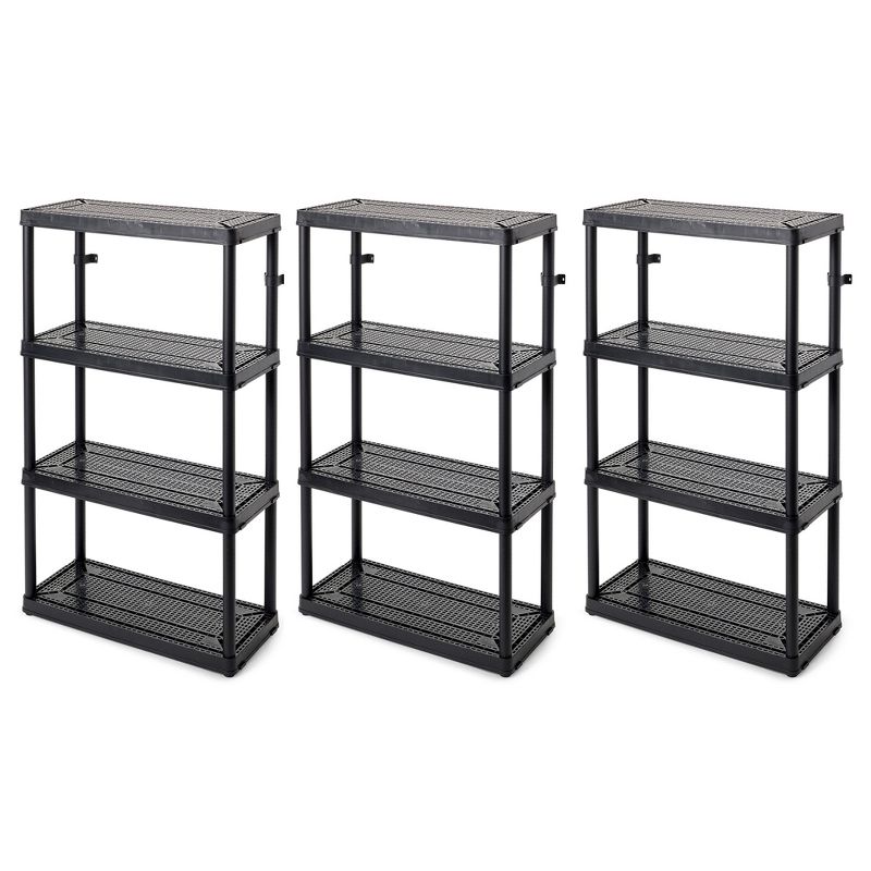 Gracious Living 4 Shelf Fixed Height Ventilated Medium Duty Shelving Unit, Black, 1 of 7