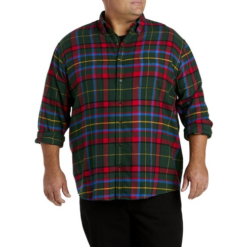 Essentials Mens Big & Tall Long-Sleeve Plaid Casual Poplin Shirt Fit by DXL 