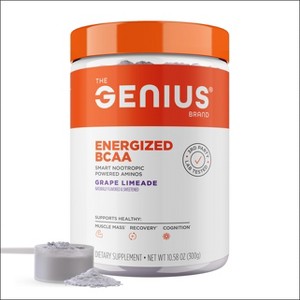 Genius BCAA Energy Powder Grape Limeade – Vegan Amino Acids for Muscle Recovery & Energy – No Artificial Sweeteners - 1 of 4