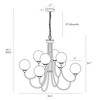 LNC Oudspeaker 8-Lights Candle Tiered Galm Oversized Chandelier, Polished Gold with Crackle Globe Glass,36.6 in/ 37.4 in - 3 of 4