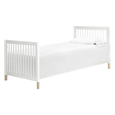 White and Washed Natural 4-in-1 Convertible Mini Crib