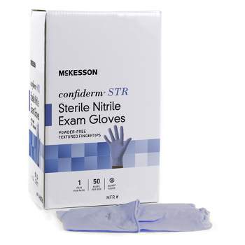 McKesson STR Nitrile Exam Gloves, Blue, Size XL, 50 Count, 1 Box