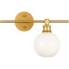 Elegant Lighting Collier 1 light Brass and Frosted white glass right Wall sconce - 4 of 4