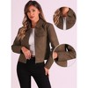 Allegra K Women's Faux Leather Zip Up Long Sleeve Vintage Moto Biker Jackets - 2 of 4