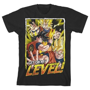 Dragon Ball Z Get On My Level Graphic Youth Boy's Black T-Shirt - 1 of 3