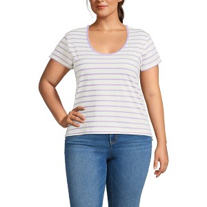 Lands' End Women's Supima Cotton Short Sleeve Scoop Neck Tee - 1 of 4