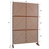 DSVIMOY Outdoor & Indoor Privacy Screen, Freestanding Decorative Privacy Screen for Deck Balcony Patio, Rust Red, 48"*76"*16" - 3 of 4