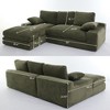 99x69'' Modular Sofa Set, Minimalist Style, Upholstered Sleeper, 2-Piece, No Assembly Needed - 4 of 4