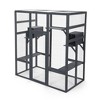 DOMETOUR Large Cat Enclosure with 5 Perches, 2 Condos and 1 Lockable Door - 3 of 4