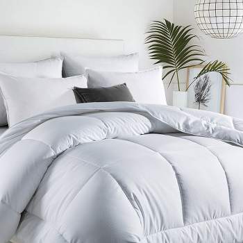 Peace Nest All Season White Down Alternative Duvet Comforter Insert with Jacquard Cover