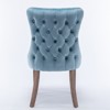 DOMETOUR Set of 2 Upholstered Wing-Back Dining Chair with Backstitching Nailhead Trim and Solid Wood Legs - 3 of 4