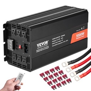 VEVOR Modified Sine Wave Inverter, 5000W, DC 12V to AC 120V Power Inverter with 6 AC Outlets 2 USB Port 1 Type-C Port, LCD Display, Black - 1 of 4
