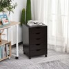HOMCOM 5 Drawer Office Cabinet Storage Organizer Cabinet with Nordic Minimalist Modern Style & Wheels - 2 of 4