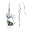 Bella Silver Sterling Silver Abalone Cat Earrings - Multi - 2 of 3
