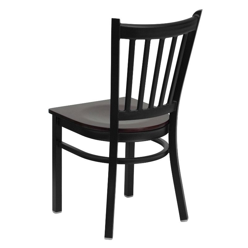 Flash Furniture Black Vertical Back Metal Restaurant Chair, 4 of 9