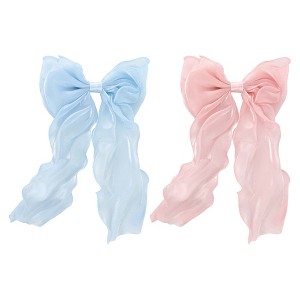 Unique Bargains Women's Cute Bow Hair Pins 10.24"x6.69"x0.79" 2 Pcs - 1 of 3