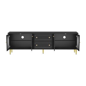 Racxily 78.7" Modern TV Stand for 80" TVs, Fluted Glass Door Cabinet with Metal Legs & Handles - 1 of 4