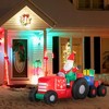 Outsunny 57" Christmas Inflatable Santa Claus Driving Trailer with Colorful Gift Boxes, Blow-Up Outdoor LED Yard Display for Lawn Garden Party - 2 of 4