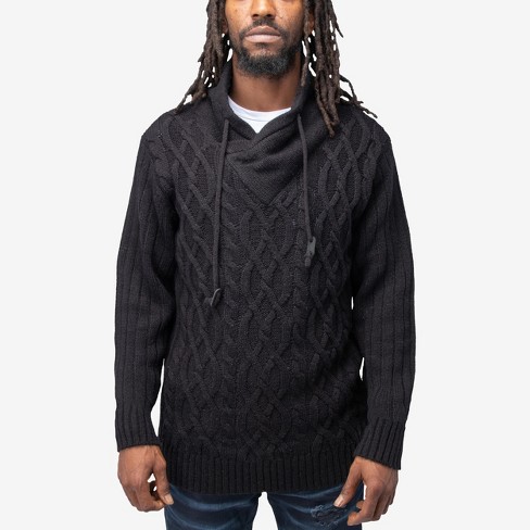 Hooded cable knit discount sweater