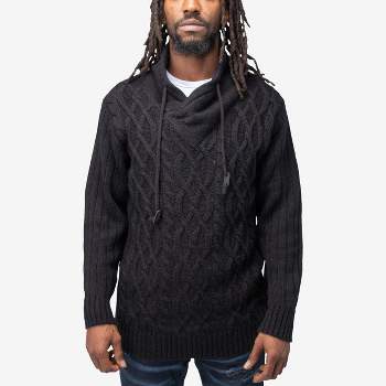 XRAY Men's Cable Knit Cowl Neck Sweater