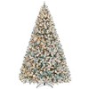 Yaheetech 9Ft/12Ft Pre-lit Flocked Artificial Christmas Tree with Foldable Stand - 2 of 4