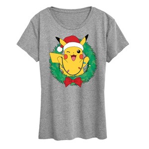 Women's - Pokémon - Pikachu Lights Wreath Short Sleeve Graphic T-Shirt - 1 of 4