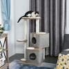 PawHut 44" H Feline Cat Tower Tree House with Sisal Scratching Posts, Soft Relaxing Cushions, & Many Perches/Condos - 3 of 4