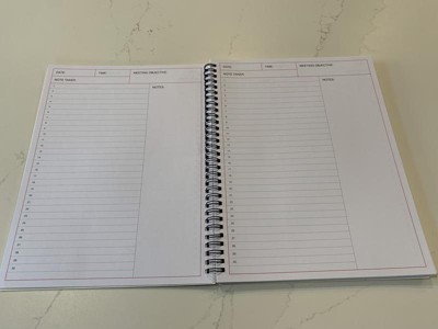 2 Pack Meeting Notebooks for Work, Spiral-Bound Daily Planner for