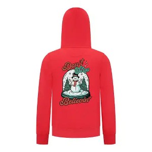 Everyday Kids Christmas Collection Don’t Stop Believin’ Zip Up Hoodie – Holiday Snowman Sweatshirt - 1 of 4