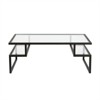 Metal Hollywood Black and Bronze Coffee Table with Glass Top - Henn&Hart - 3 of 4
