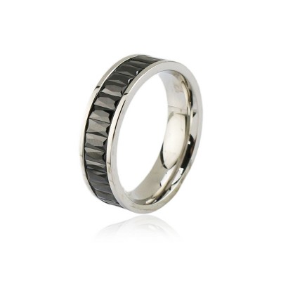 Slate by Rebl CZ Eternity Ring  Stainless Steel with  Zircon Stones