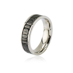Slate by Rebl CZ Eternity Ring  Stainless Steel with  Zircon Stones - 1 of 2