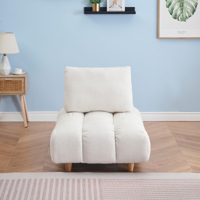 NicBex Couches for Living Room 30 Inches Long Cloud Couch Contemporary Teddy Upholstered 1 Seater Sofa Couch with 1 Throw Pillow