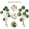 Artificial Umbrella Tree, Tall Faux Schefflera Floor Plant in White Planter, Multi-Trunk Fake Tree for Indoor Home, Office & Porch Decor - 4 of 4