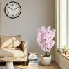 GlasFlength Artificial Plants Artificial Rubber Tree Artificial Cherry Blossom Tree Faux Plants for Indoor Home Decor, Pink, 30"*30"*43" - 2 of 4