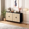 62.20"Elegant and Functional 4-Door Rattan Decorative Storage Cabinet,for Bedroom - 2 of 4