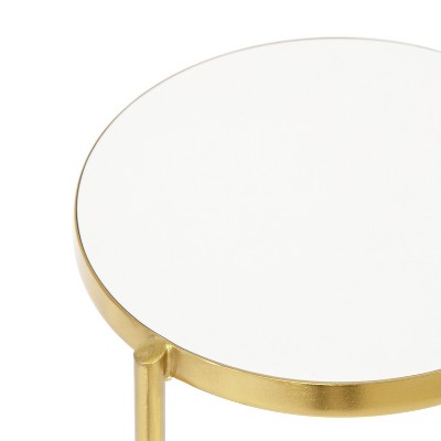 White and Gold Tri-Level Metal Plant Stand