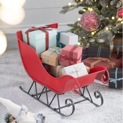 KWPZQEB Christmas Decorations Christmas - Metal Sleigh Decor, Distressed Festive Holiday Centerpiece for Home Office Party Decor