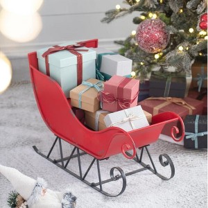 KWPZQEB Christmas Decorations Christmas - Metal Sleigh Decor, Distressed Festive Holiday Centerpiece for Home Office Party Decor - 1 of 4