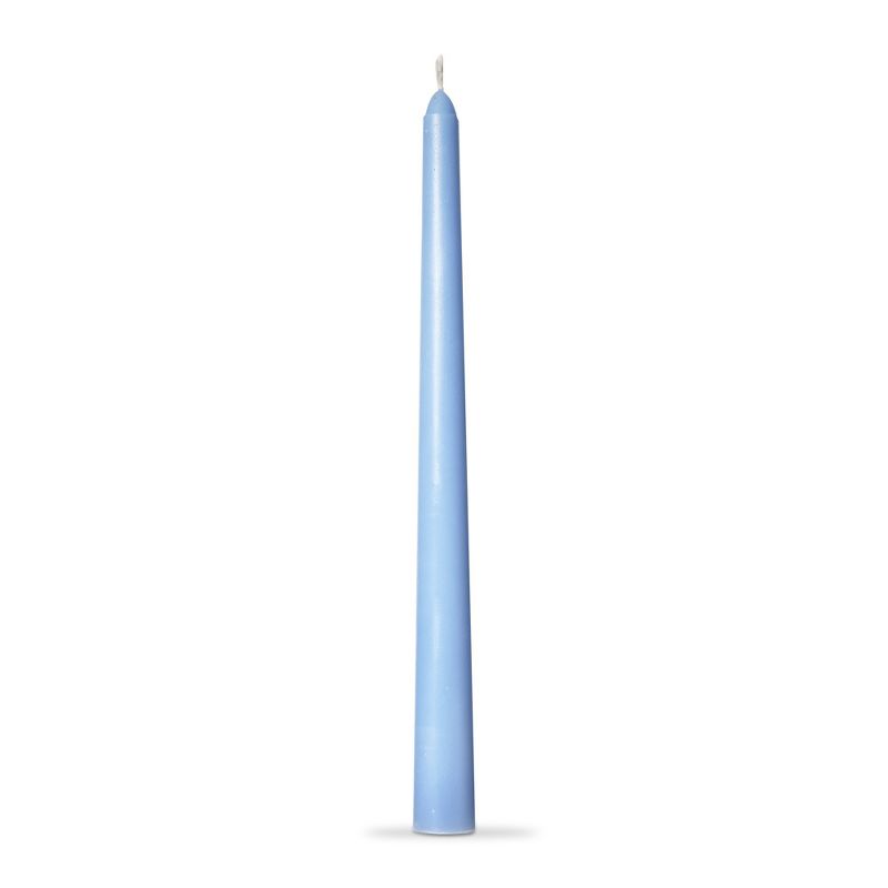 tag Color Studio 12" Traditional Taper Unscented Smokeless Paraffin Wax Candle Blue, Set of 4, Burn Time 8 hrs., 2 of 4